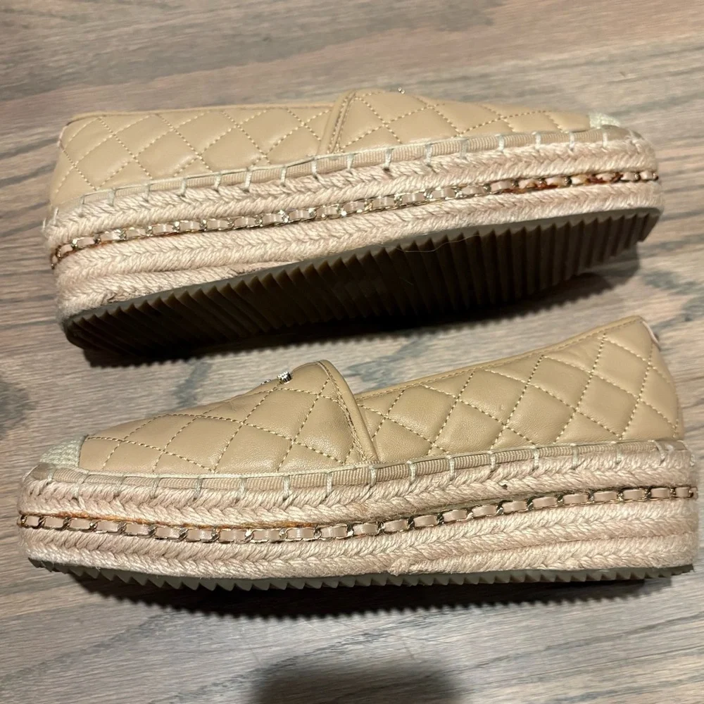 Karl Lagerfeld Tan Leather Espadrilles Size 6 - Picture 6 of 8